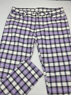 Fashion Clothing Men's Purple White Buffalo Plaid Pants Size 40 NWOT A-3959